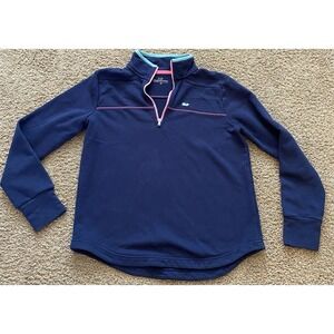 Vineyard Vines The Shep Shirt Quarter Zip Pullover Fleece Blue Womens Size XS